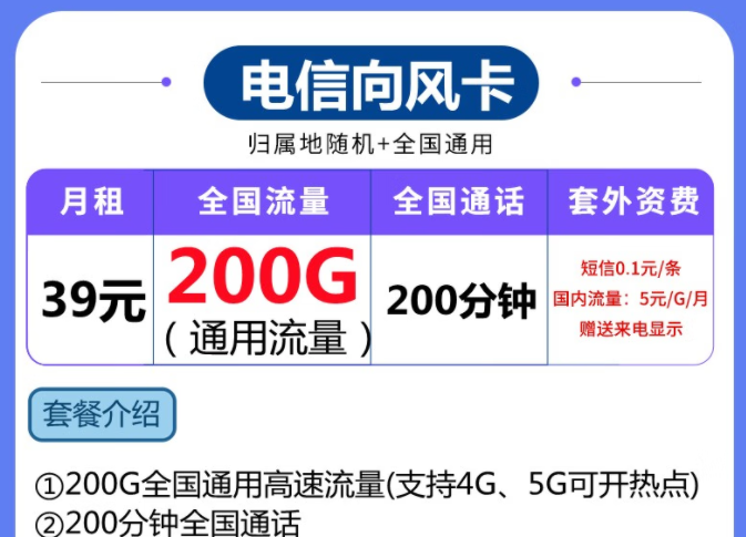 最受歡迎的流量卡套餐是什么樣的？39元200G29元100G的流量卡套餐推薦