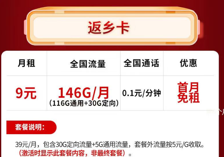 為什么流量卡的套餐會優(yōu)惠那么多，怎么優(yōu)惠的？電信返鄉(xiāng)卡月租9元110G通用流量。