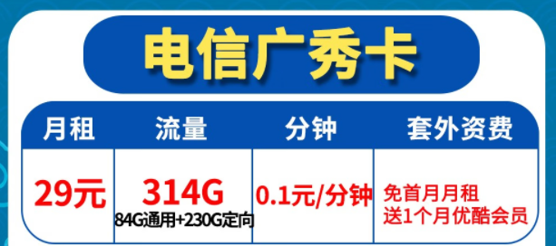 電信的流量卡到底好不好用？|電信廣秀卡、電信廣福卡|首月免費+送優(yōu)酷會員