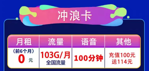 聯(lián)通通用流量卡|聯(lián)通0元沖浪卡、聯(lián)通風(fēng)漣卡|103G通用流量+100分鐘語音