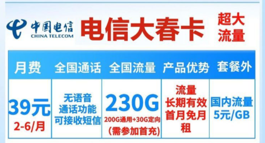 流量卡選長(zhǎng)期好還是短期好？電信39元230G純流量卡|電信大春卡