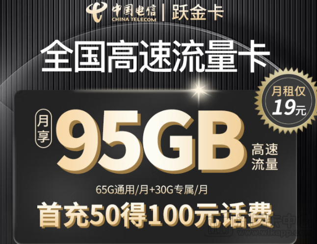 有沒有流量多的手機卡？電信躍金卡|大流量卡的上網(wǎng)卡