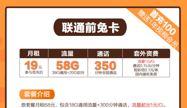 前兔如意卡！29元100G流量卡推薦|聯(lián)通前兔卡、聯(lián)通如意卡|免費申請包郵！