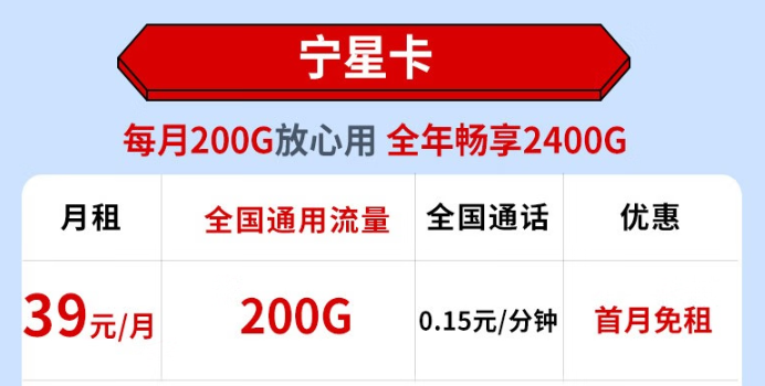 電信寧星卡怎么樣？200G通用流量不限速+首免+免費領(lǐng)?。?></a>
                                </div>
                                <div   id=